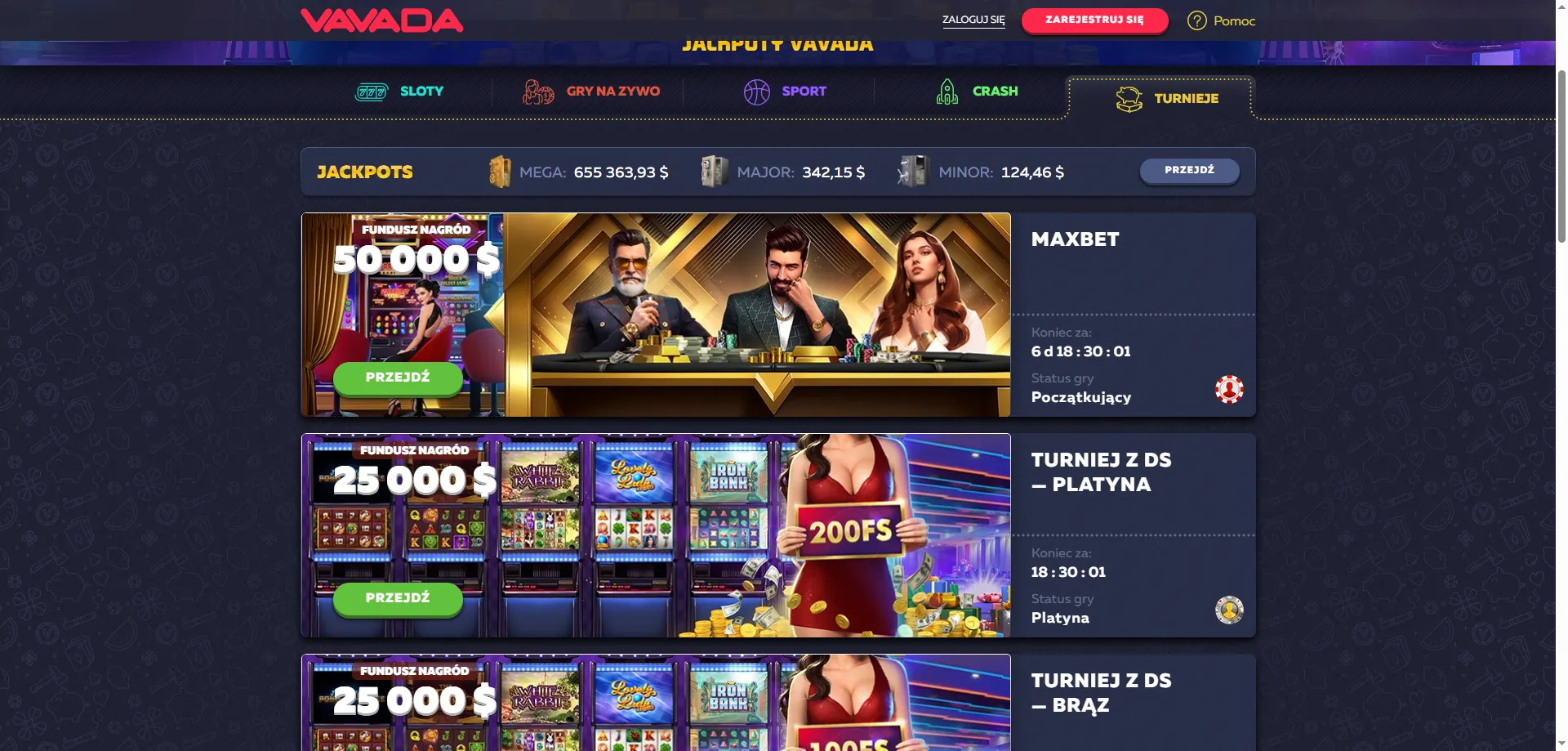 Bonus powitalny Vavada Casino — 100% do 5000 PLN i 100 darmowych spinów